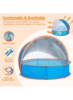 Peradix Peradix Baby Beach Tent, Paddling Pool for Kids & Pets Infant Ball Pit Tent, Toddler Wading Pool UV Sun Shelter Canopy with Mosquito Net, Portable Pop Up Tent Summer Beach Toys for Child  - Image 4