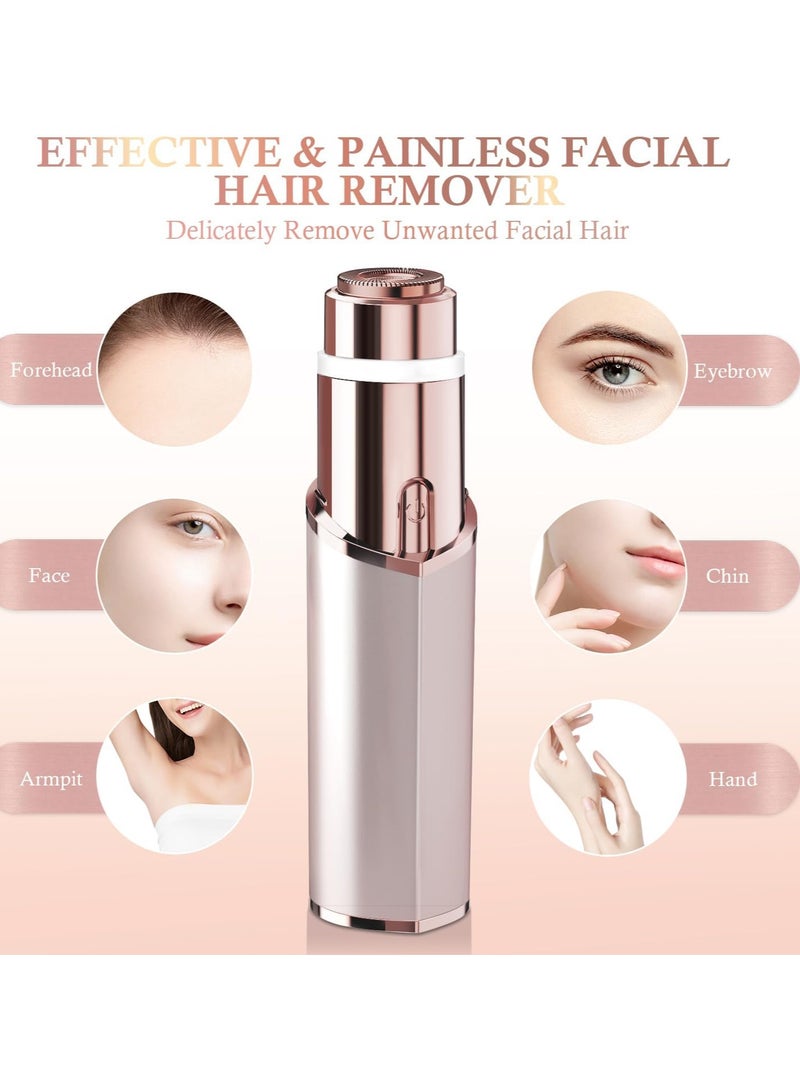 Facial Hair Removal for Women, Portable Lady Shaver, Rechargeable Painless Hair Remover for Face, Upper Lips, Chin, Peach Fuzz - Image 4