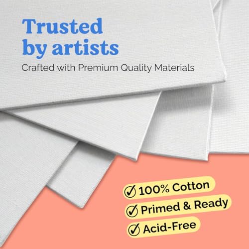 Chalkola 8x10 Canvas for Painting (15 Pack) - Small Canvases for Painting | 100% Cotton, Primed, Acid-Free Panels, Flat Blank 8 x 10 Canvas Board - Art Paint Supplies for Acrylic, Oil, Watercolor - Image 3
