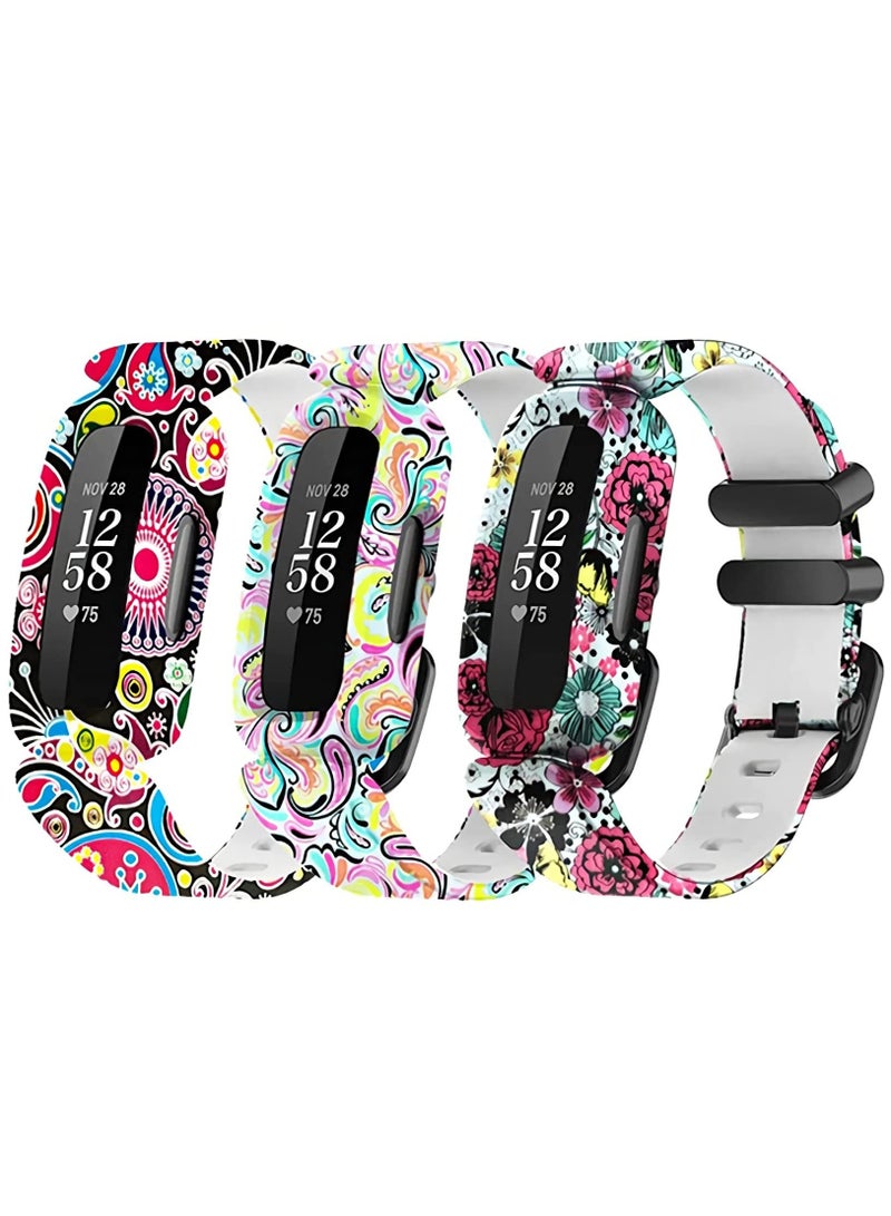 سيوسي Bands Compatible for Fitbit Ace 3 Straps for Kids Girls Boys- Colorful Skin-Friendly Waterproof Ace 3 Bands for Girls Watch Band Wrist Strap Bracelet Accessories For Kid Children(3 Pack)Bands Compatib - Image 1