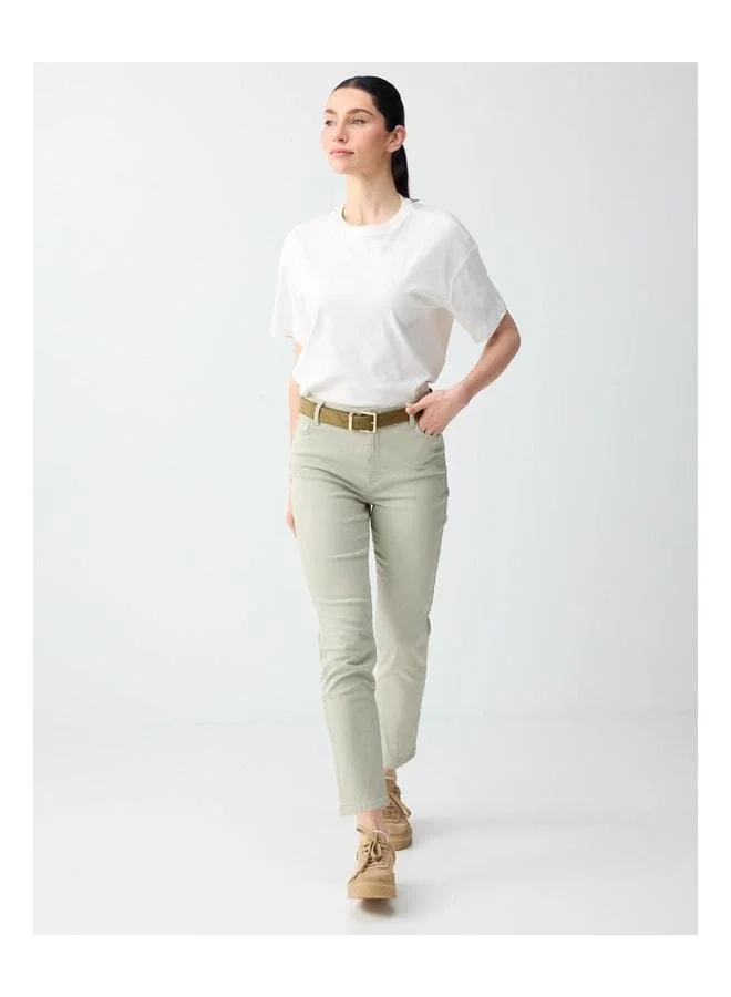 Jimmy Key Off‑White 100% Cotton Relaxed Fit Crew Neck Knitted T‑shirt.