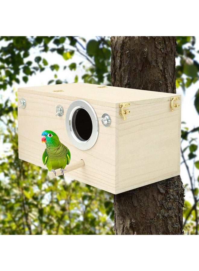 Generic Bird Breeding Box - Wooden Cockatiel Breeding Nest with Perch, Bird Cage Mating Box | Parakeet Nest Box Lovebird House, Parrot Nesting Breeding House for Cockatiel Lovebirds Budgie Finch Canary  - Image 3