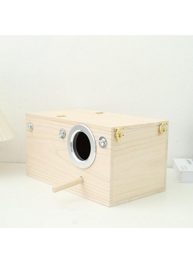 Generic Bird Breeding Box - Wooden Cockatiel Breeding Nest with Perch, Bird Cage Mating Box | Parakeet Nest Box Lovebird House, Parrot Nesting Breeding House for Cockatiel Lovebirds Budgie Finch Canary  - Image 4