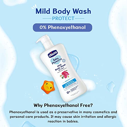 Chicco Baby Moments Mild Body Wash Protect, New Advanced Formula With Natural Ingredients, No Tears, Suitable For Babys Body Wash, No Phenoxyethanol And Parabens (500Ml) - Image 4