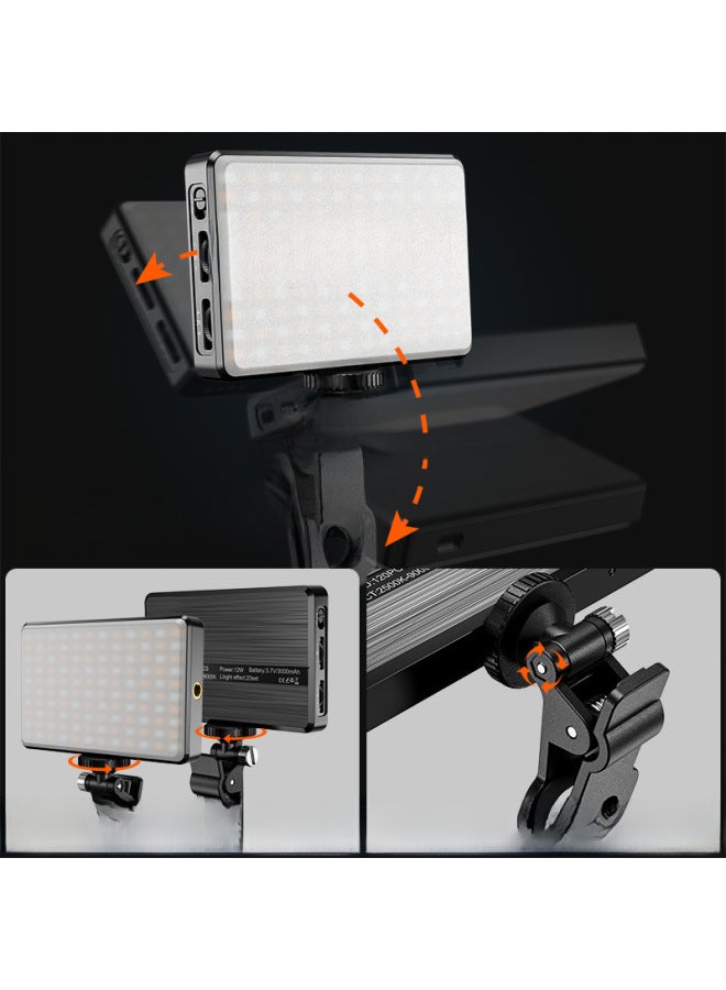Mobile Phone Fill Light Table Live With Ring Light Photography Special Compact Video Shooting Light-Specifications:St120 White + Mobile Phone Clip + Silicone Case + Color Film + Hot Shoe  - Image 3