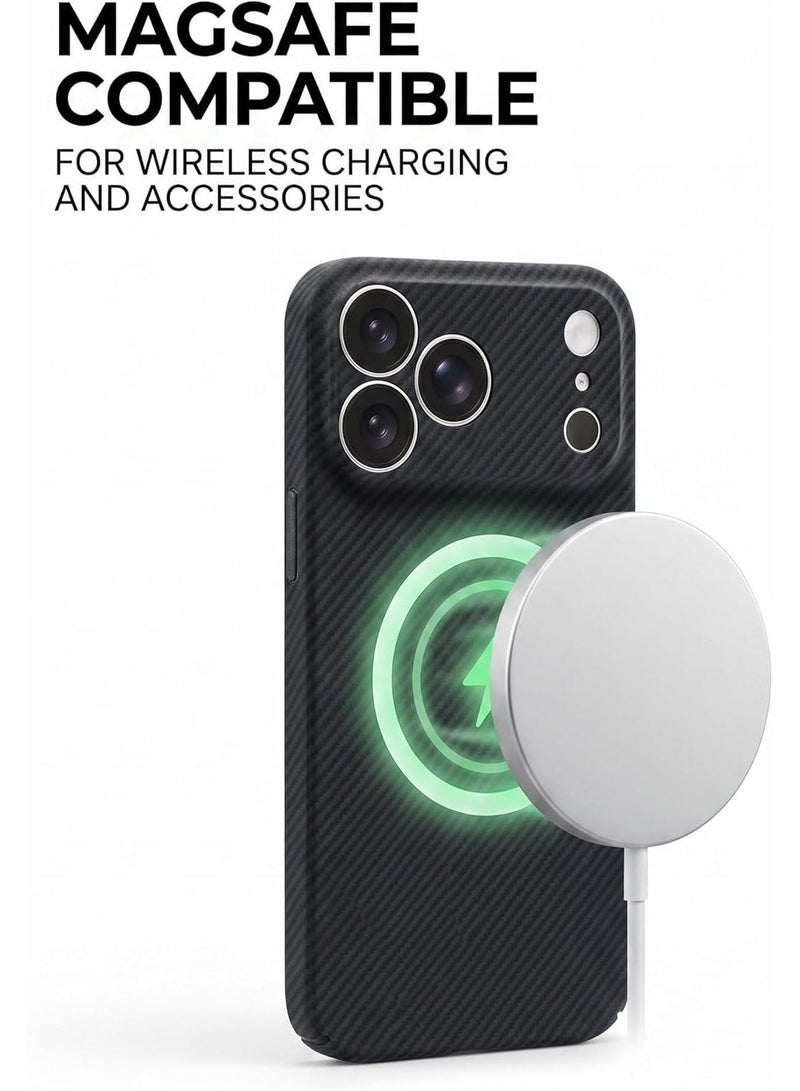 فوني Phoni 360 Case, [MagSafe Compatible] Ultra-Slim Thin Lightweight Cover, Matte Finish Carbon Fiber like Texture, Minimalist Caseless Feel for iPhone 17 Pro - Phantom Black - Image 4