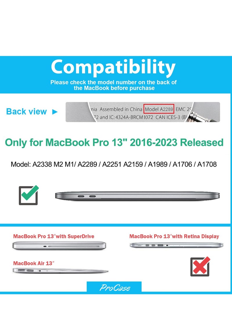 Case Compatible with New MacBook Pro 13 Inch M2 A2338 A2251 M1 A2289 A2159 A1989 A1706 2024 2023 2022-2017 with Touch Bar Plastic Hard Shell Case Cover (Matte Black) - Image 2