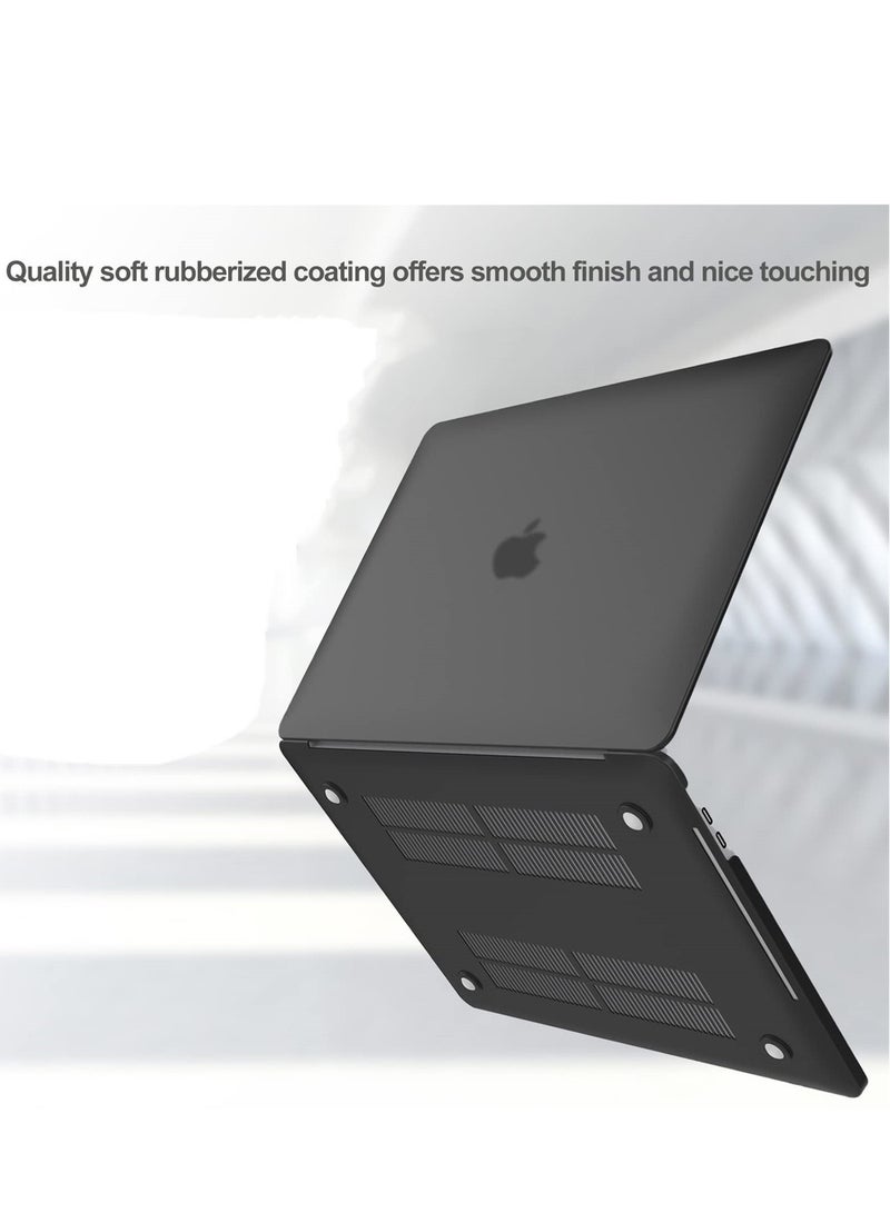 Case Compatible with New MacBook Pro 13 Inch M2 A2338 A2251 M1 A2289 A2159 A1989 A1706 2024 2023 2022-2017 with Touch Bar Plastic Hard Shell Case Cover (Matte Black) - Image 3