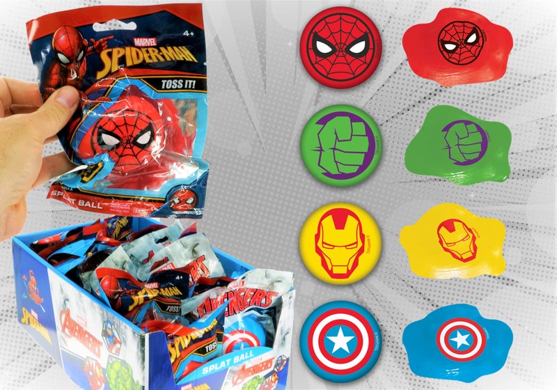 Ja-Ru JA-RU Marvel Avengers Splat Balls Sticky Balls & Stretchy Squishy Ball (1 Ball Assorted) Spiderman  Hulk  Iron Man & Captain America. Stress Toy Balls for Kids Fidget Toys.6804-1 - Image 3