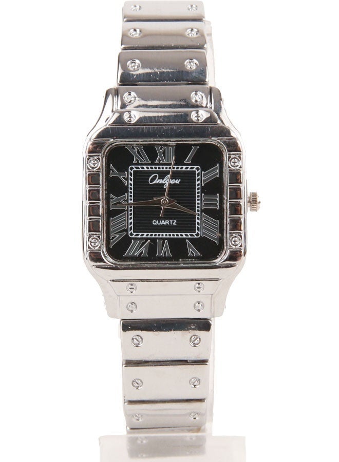Onlyou Women's Quartz Wrist Watch – Silver Stainless Steel Strap – Rectangular Design – Suitable for Daily Use - Image 3