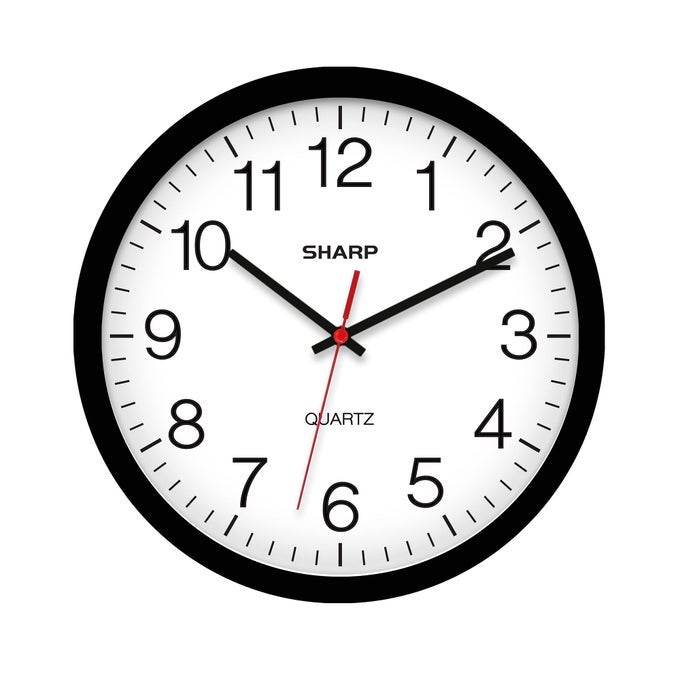 WALL CLOCK BLACK SILENT NON TICKING 14 INCH QUALITY QUARTZ BATTERY OPERATED ROUND EASY TO READ HOMEKITCHENOFFICECLASSROOMSCHOOL CLOCKS SWEEP MOVEMENT
