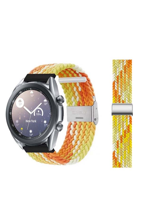 Perfii Adjustable Braided Solo Loop Band For Samsung Galaxy Watch 3 Orange/Yellow - Image 1