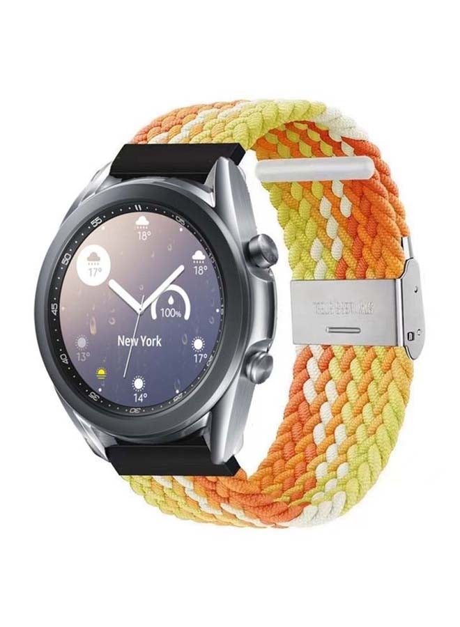 Perfii Adjustable Braided Solo Loop Band For Samsung Galaxy Watch 3 Orange/Yellow - Image 2