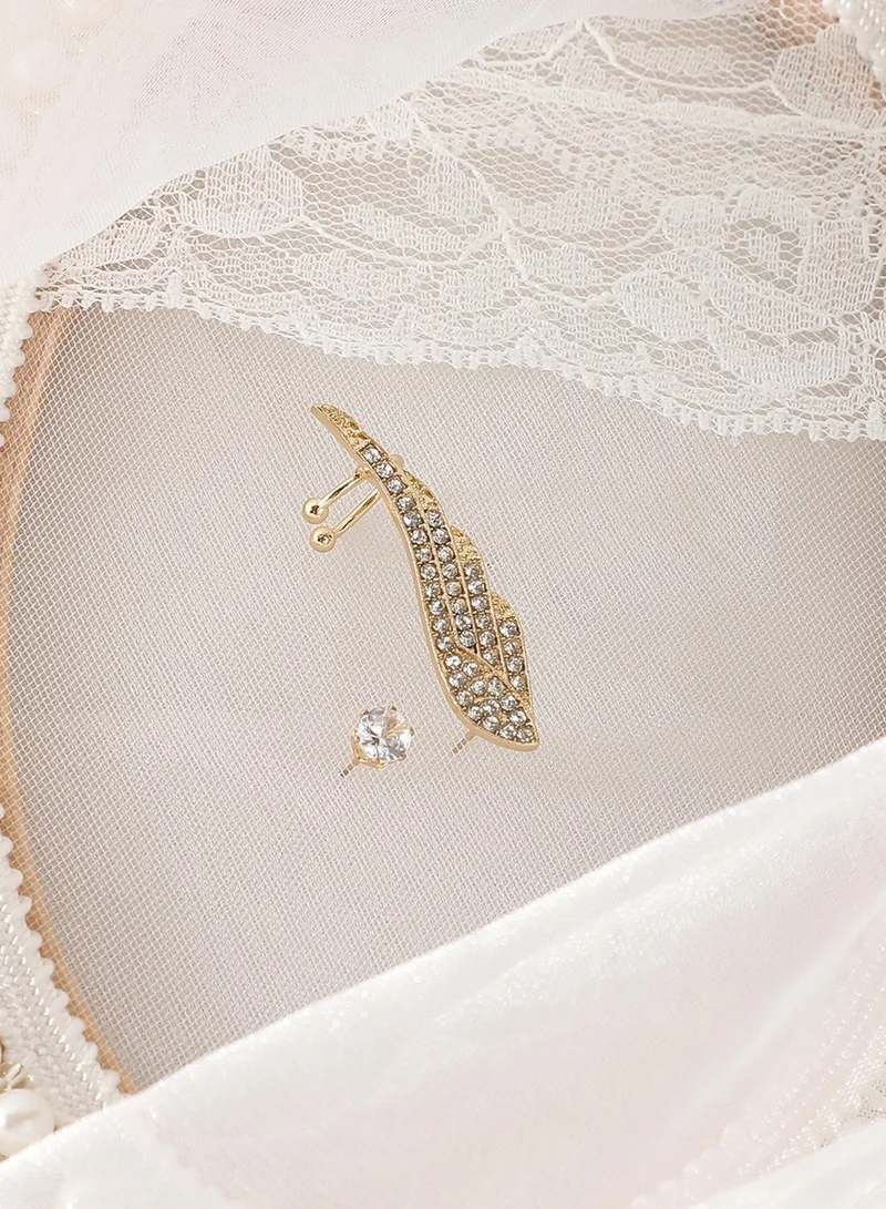 SOHI Bling Wing Stones Studded Mismatch Artificial Stud Earring Jewellery