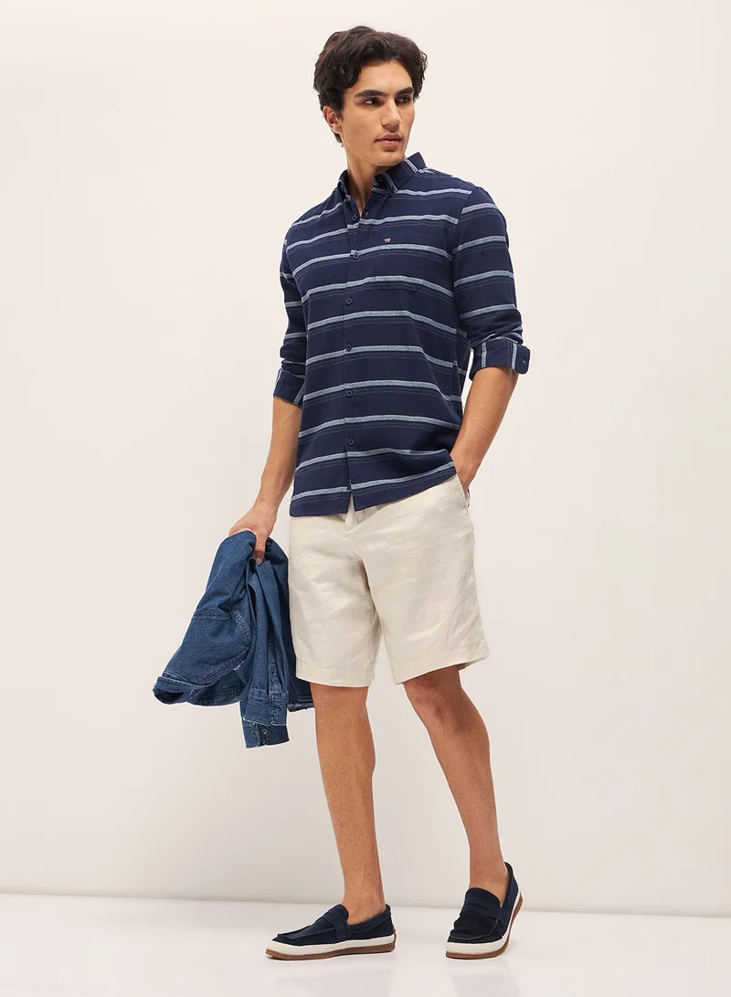 THE BEAR HOUSE Men's Cotton Shirt | Casual & Formal Long | Classic Button-Down, Office & Everyday Wear, Comfortable & Breathable Fabric