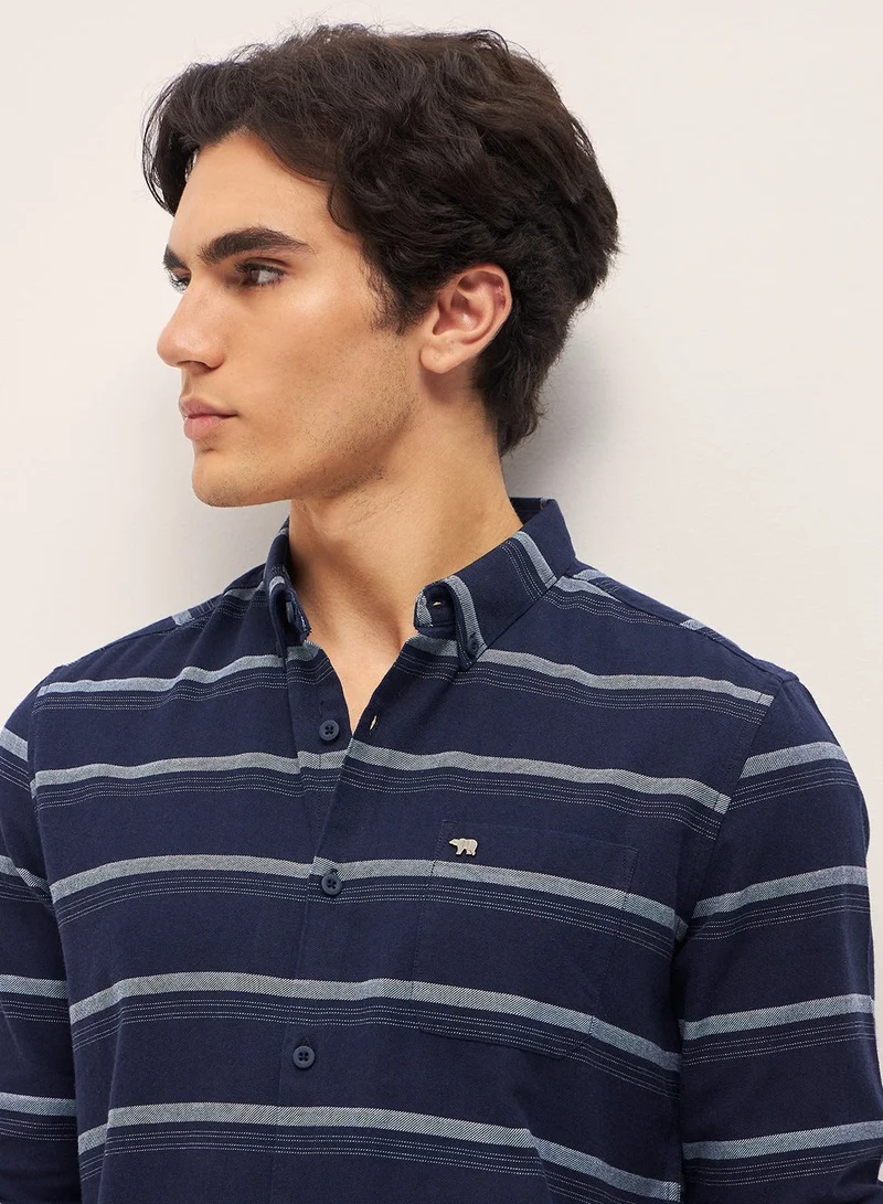 THE BEAR HOUSE  Men's Cotton Shirt | Casual & Formal Long | Classic Button-Down, Office & Everyday Wear, Comfortable & Breathable Fabric for Men | Best Price UAE