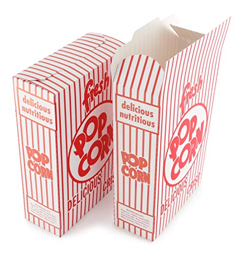 Snappy 3-E Red and White Close Top Popcorn Boxes, 1.25 Oz, 100 Count - Image 2