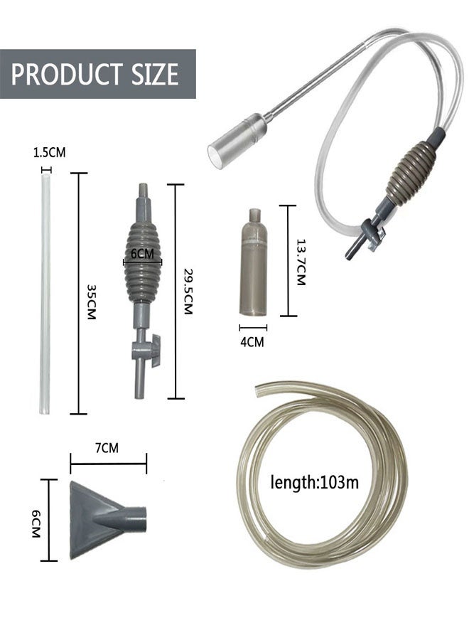 HOOTO 1.7-meter manual vacuum water exchanger, used for changing water in fish tanks and cleaning gravel and sand (with duckbill) - Image 2