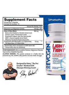 Evogen Nutrition Light & Tight Digestive Cleanse & Detox 28 Capsules  - Image 2