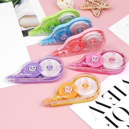 ECLET Correction Tape - Pack of 3 Pcs Correction Tape 12 Meter X 5 MM, for Journal, Correction Pen, Whitener for Correction, Stationary Items, Correction Pen Tape (Any 3 Random Color sent) C - Image 3