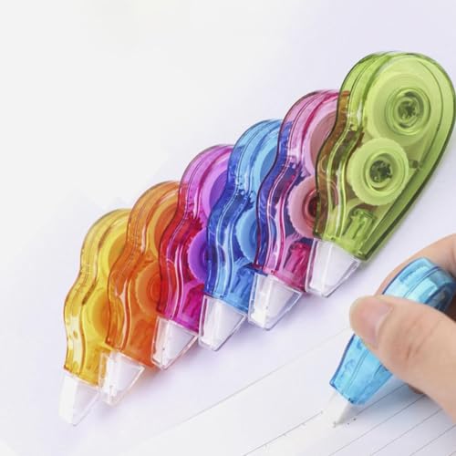 ECLET Correction Tape - Pack of 3 Pcs Correction Tape 12 Meter X 5 MM, for Journal, Correction Pen, Whitener for Correction, Stationary Items, Correction Pen Tape (Any 3 Random Color sent) C - Image 4
