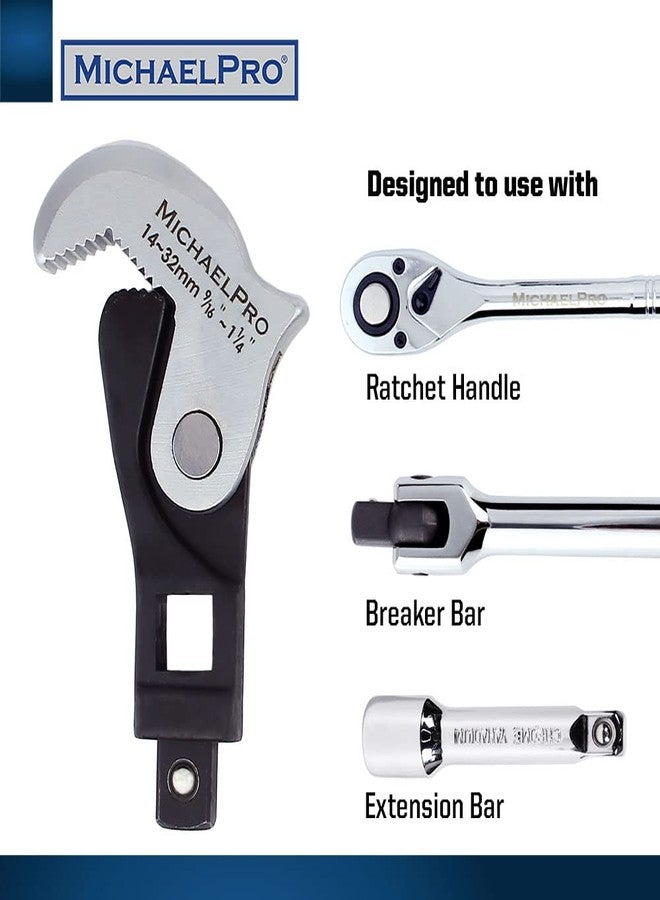 MichaelPro 3-Pc Spring-Loaded Auto Size Adjusting Crowfoot Wrench Set | 5 - 32mm, 3/16" - 1-1/4" | Self-Adjusting Wrench, Multi-Size Spring Wrench, Auto Size Rapid Wrench- MP001205 - Image 4