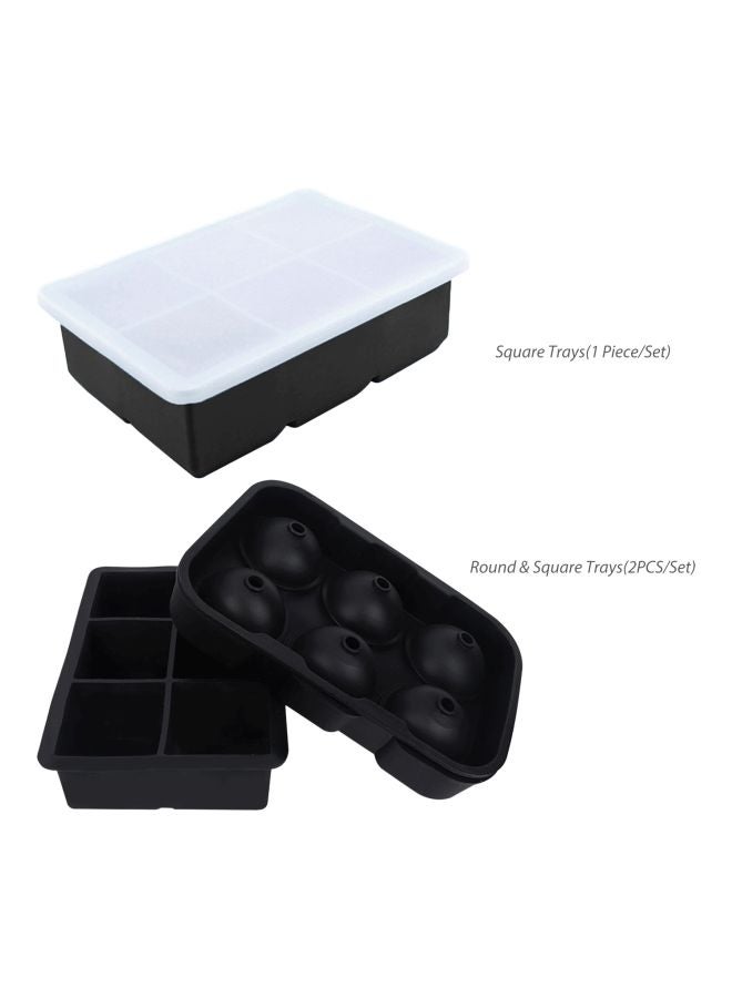 Loquat 6-Grid Ice Cube Tray Black/White 16x5x11.5cm - Image 2