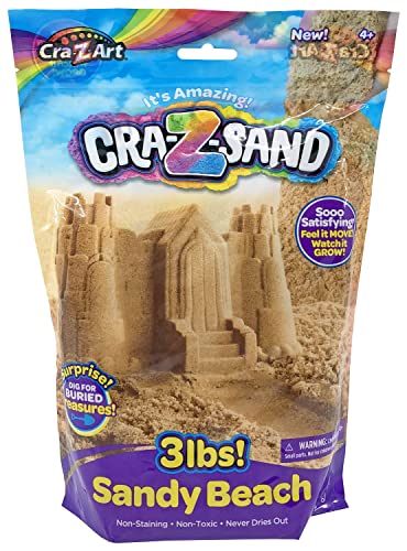 CrazArt CRAZSand 3lb Bag of Beach Sand Fun Sensory Toy w Tools for Ages 4 - Image 1