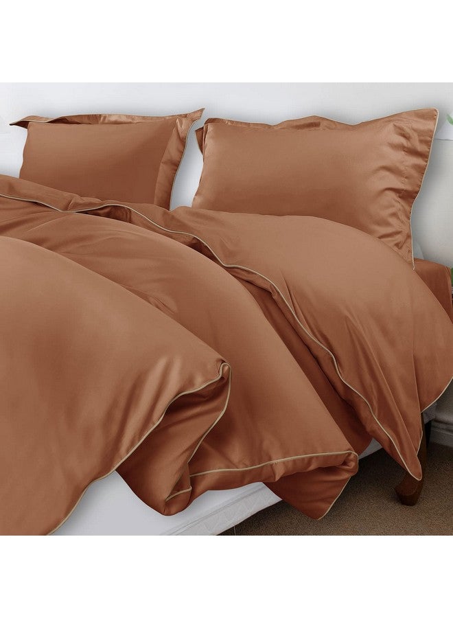 Spread Spain® Italian Cotton 500 Thread Count Single Bed Size Duvet/Quilt Cover, Soft, Breathable and Closure Zipper Duvet Cover (60" x 90" Inch, Copper) - Image 4