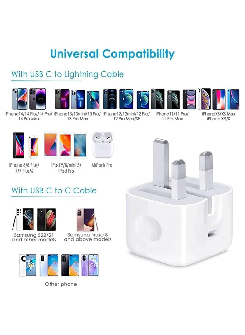 Generic iPhone 20W Fast Charger | USB C Wall Fast Charger Compatible with iPhone 16/15/14/14 Pro/14 Pro Max/13/12/SE2020/11/XR/XS Max/X/iPad  - Image 3