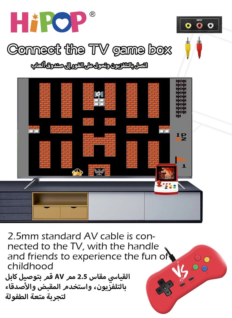 HIPOP Video Game Console with Dual Gamepads,3.5-inch HD Screen Retro Arcade Games,Connected TV,Built-in Classic Free Games,Handheld Game Console for Kids  - Image 3