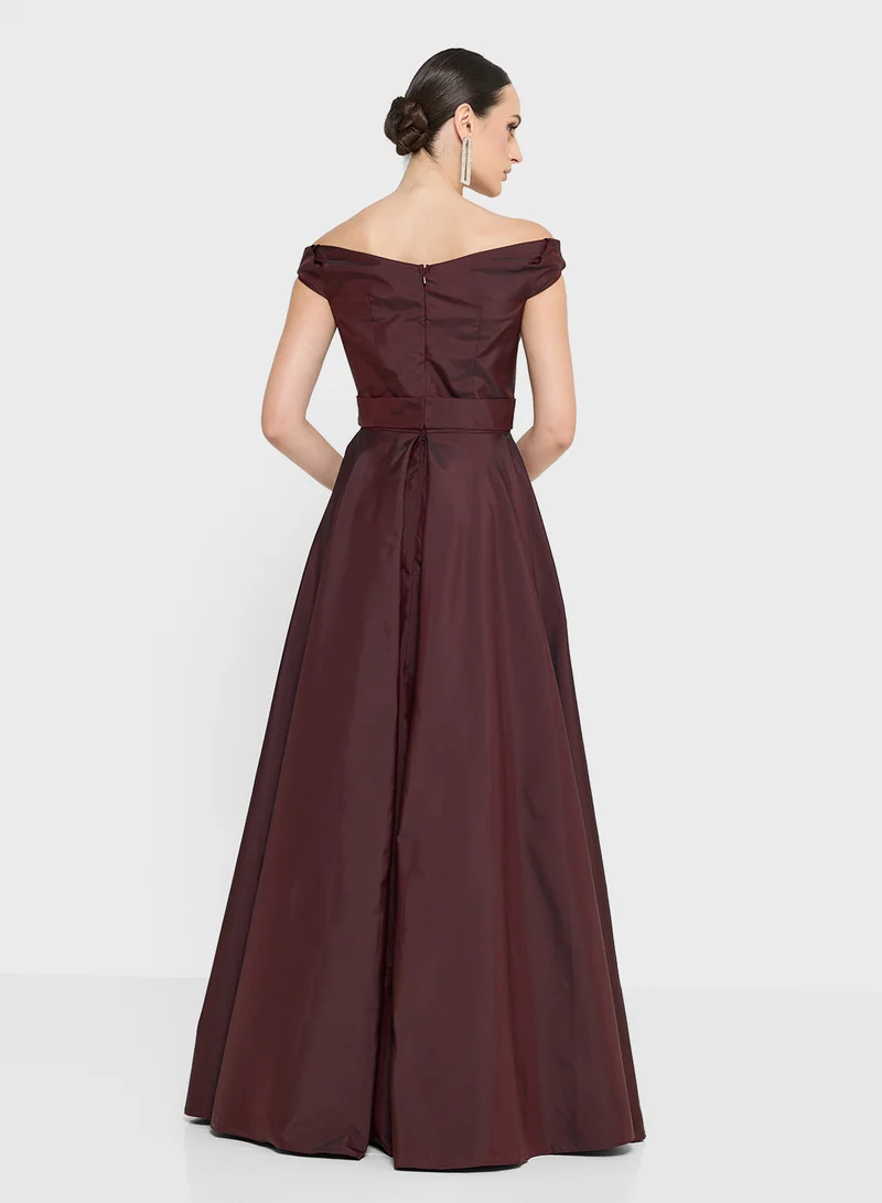 Namshi x Off Shoulder Dress With Trail