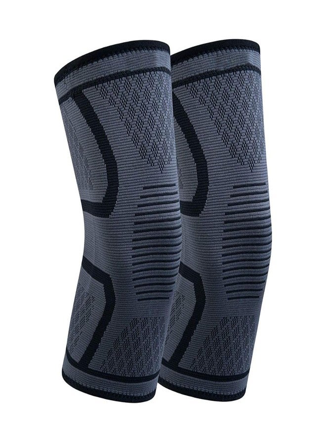 CHEVALIER Knee Cap Compression Support Sleeve/Brace/wrap/Protector for Knee Pain Relief - Gym Running Cycling Sports Jogging Workout, S, Pair (M) - Image 3