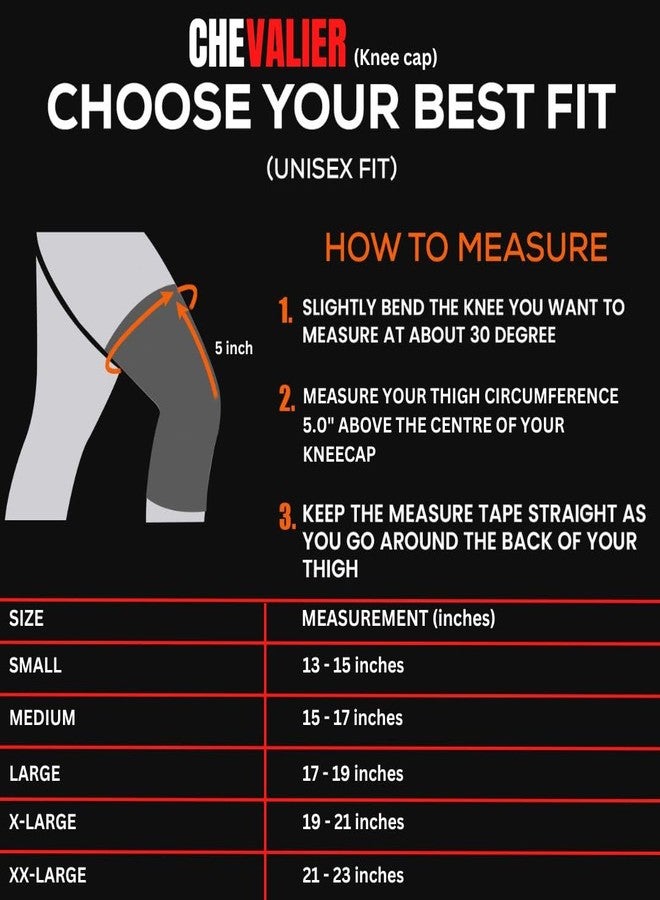 CHEVALIER Knee Cap Compression Support Sleeve/Brace/wrap/Protector for Knee Pain Relief - Gym Running Cycling Sports Jogging Workout, S, Pair (M) - Image 4