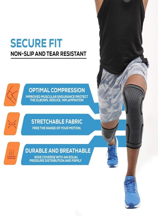 CHEVALIER Knee Cap Compression Support Sleeve/Brace/wrap/Protector for Knee Pain Relief - Gym Running Cycling Sports Jogging Workout, S, Pair (M) - Image 2