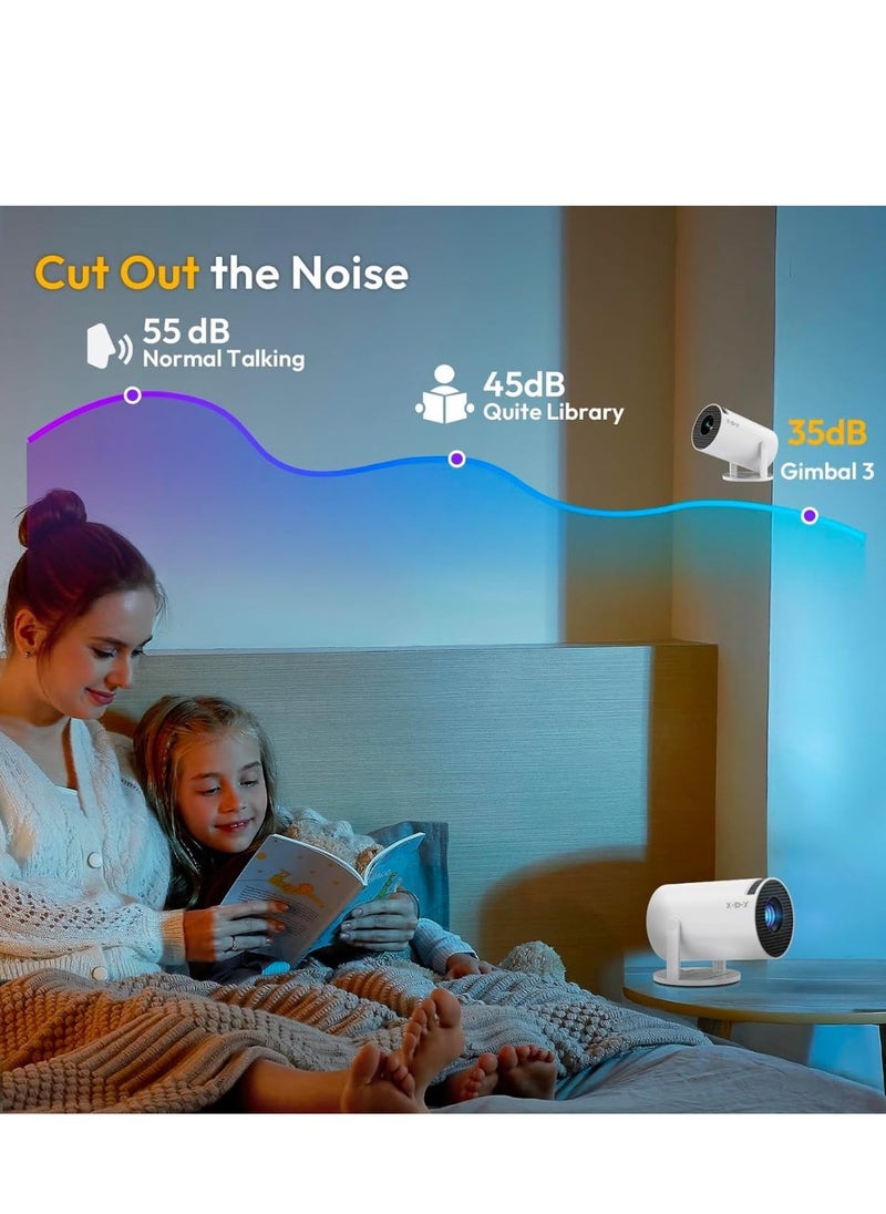 Smartberry - Smartbarry 4K 1080P Mini Projector with WiFi & Bluetooth Portable Premium Android OS Projector, 210° Rotatable Stand, 8000+ Built-in Apps, Dust Removal & Heat Dissipation Design - Image 1