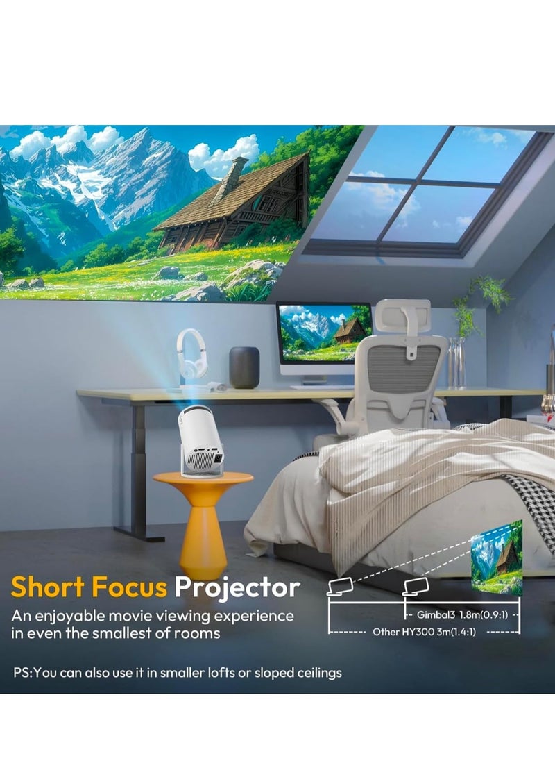 Smartberry - Smartbarry 4K 1080P Mini Projector with WiFi & Bluetooth Portable Premium Android OS Projector, 210° Rotatable Stand, 8000+ Built-in Apps, Dust Removal & Heat Dissipation Design - Image 1