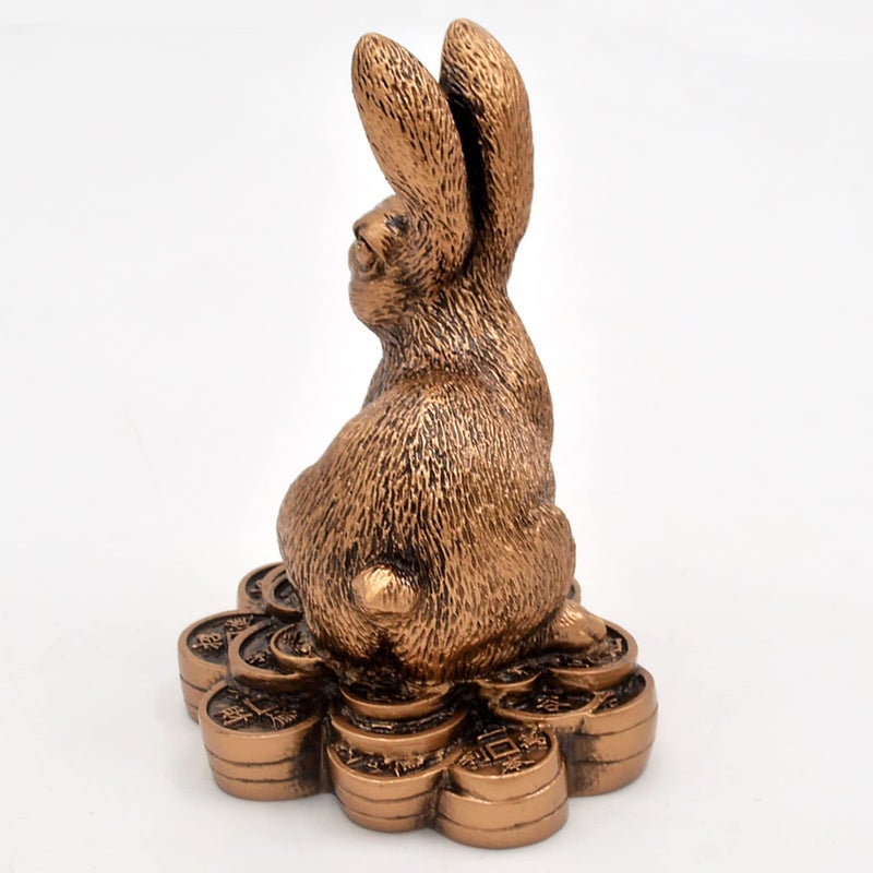 Fengshuibringluck 2023 New Year Zodiac Rabbit Resin Table Top Decor New Life  Longevity and Prosperity Home Statue - Image 5