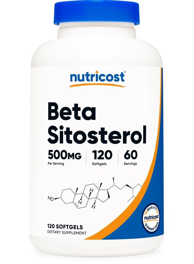 Nutricost بيتا سيتوستيرول 120 كبسولة لينة، 500 ملغ - مكمل غير معدل وراثيًا، خالي من الغلوتين، 60 حصة - Image 1