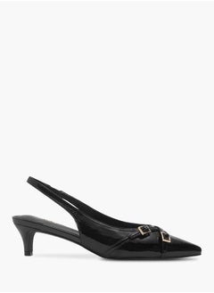 Flora Bella By Shoexpress Women Solid Pointed Toe Sandals with Elasticated Strap and Kitten Heels  - Image 3