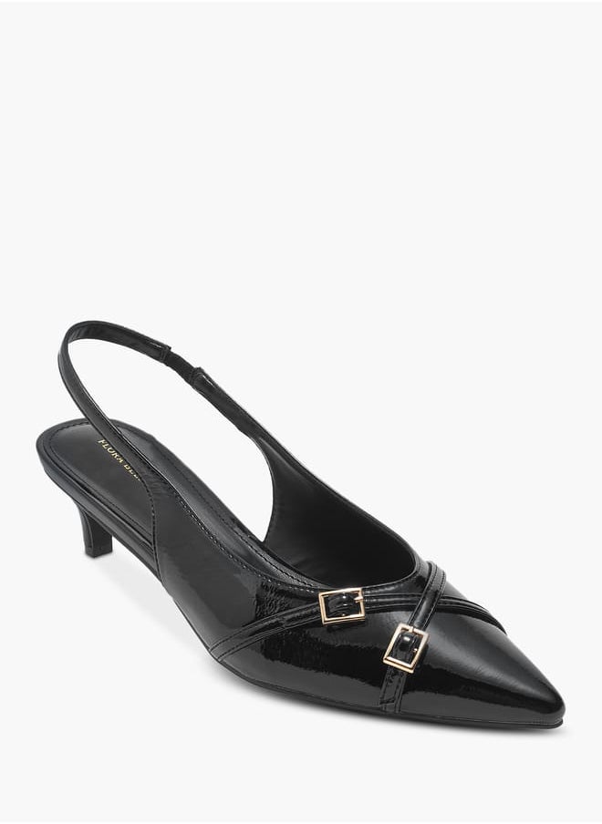 Flora Bella By Shoexpress - Women Solid Pointed Toe Sandals with Elasticated Strap and Kitten Heels - Image 1