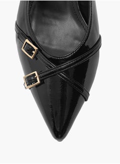 Flora Bella By Shoexpress Women Solid Pointed Toe Sandals with Elasticated Strap and Kitten Heels  - Image 4