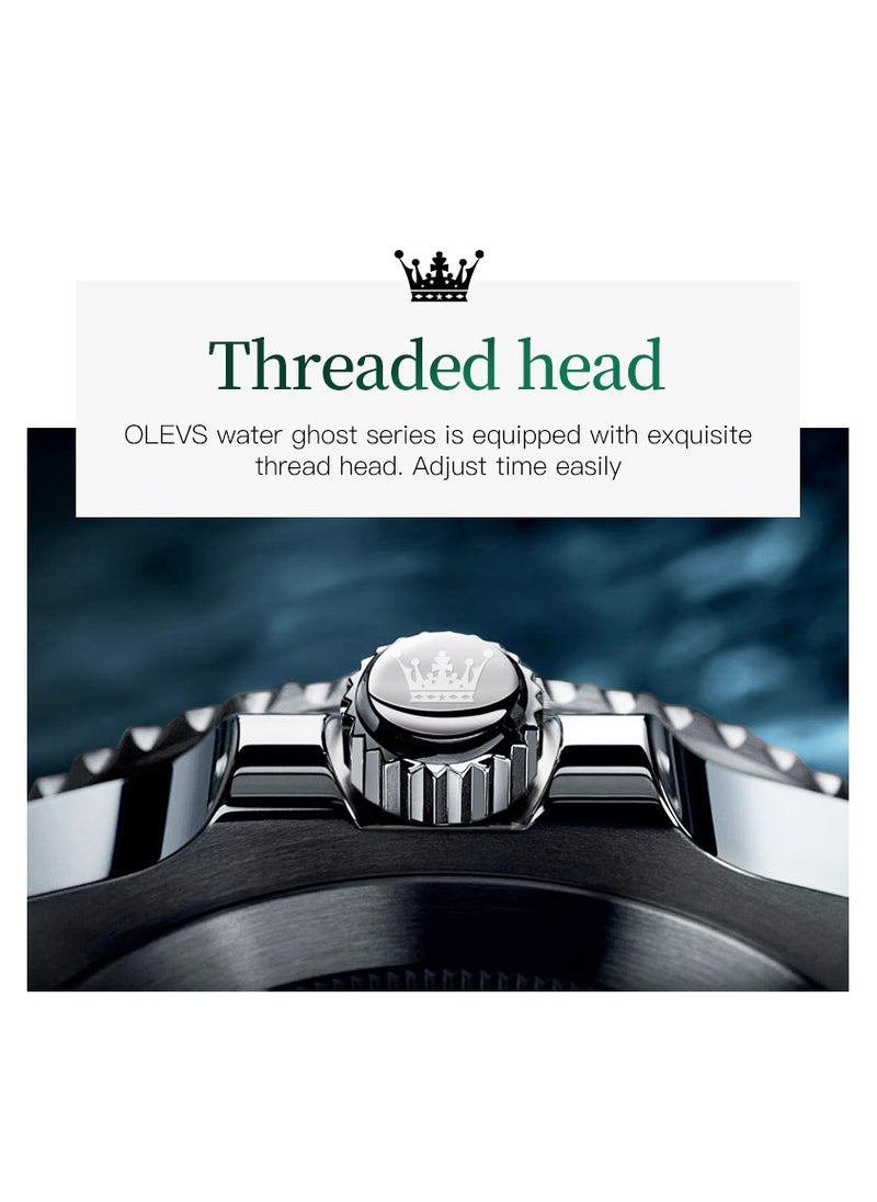 OLEVS - OLEVS Men's Watch Luxury Top Brand One-Way Rotating Outer Ring Design Quartz Watch for Men Auto Date Waterproof Wrist Watches - Image 1