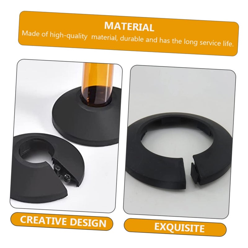 12 Pcs Black PVC Water Pipe Hole Covers for Heating Lines Round Accessory - Image 3