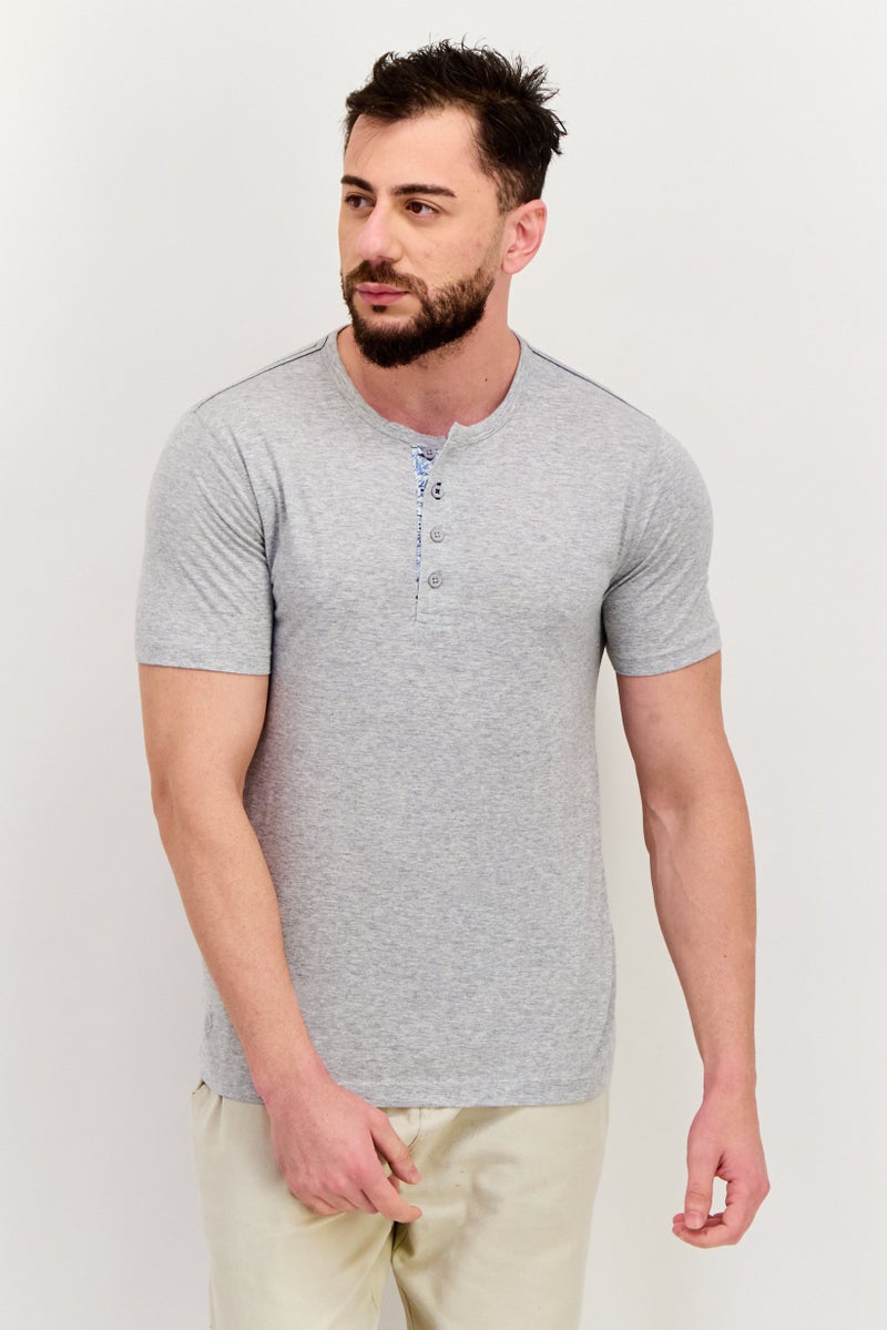 Project Essentials Men Crew Neck Short Sleeves Heather T-Shirt, Grey - Image 1