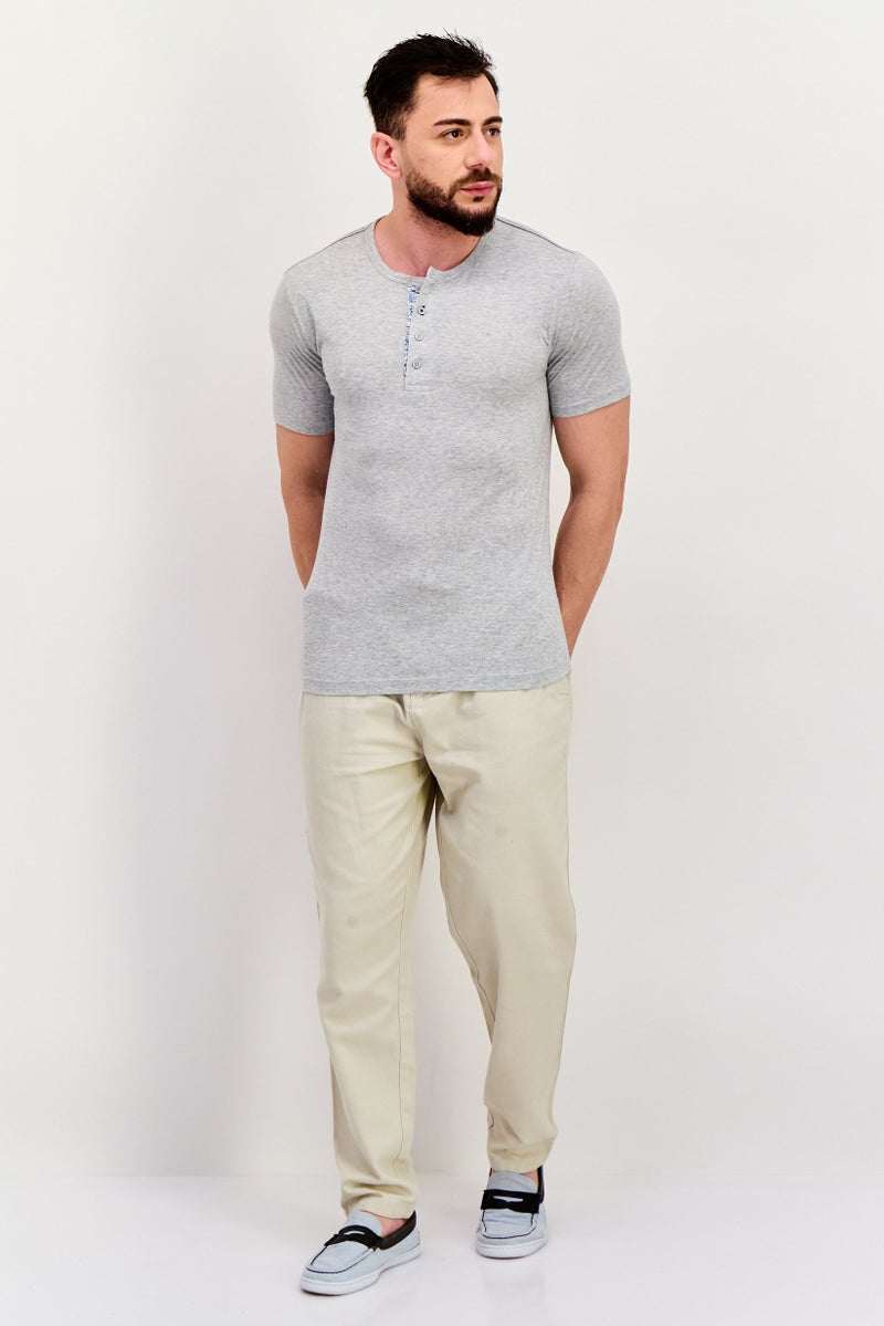 Project Essentials Men Crew Neck Short Sleeves Heather T-Shirt, Grey - Image 2