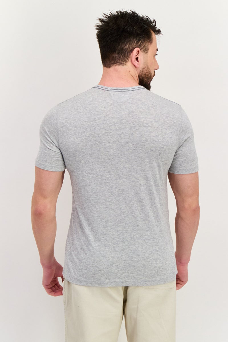 Project Essentials Men Crew Neck Short Sleeves Heather T-Shirt, Grey - Image 3