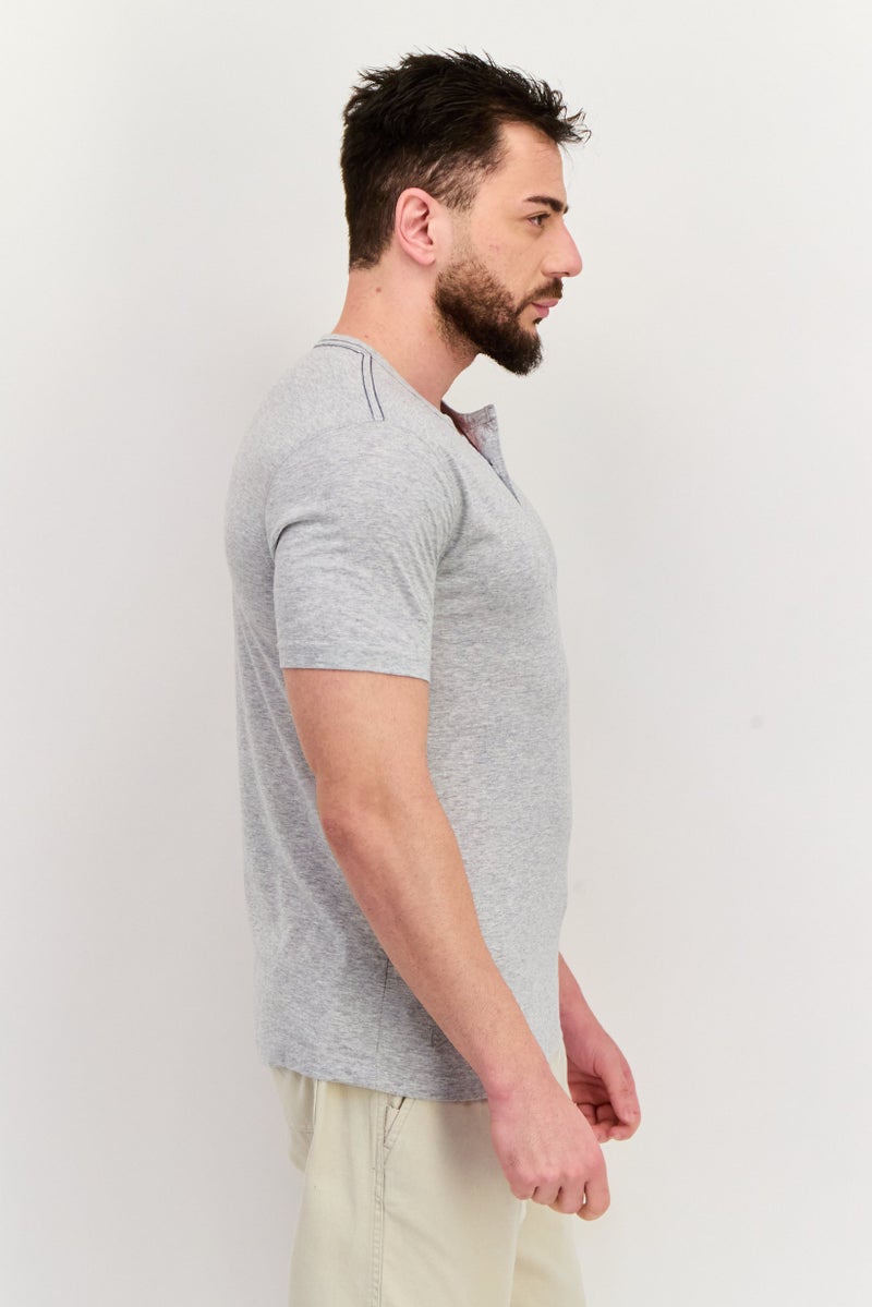 Project Essentials Men Crew Neck Short Sleeves Heather T-Shirt, Grey - Image 4