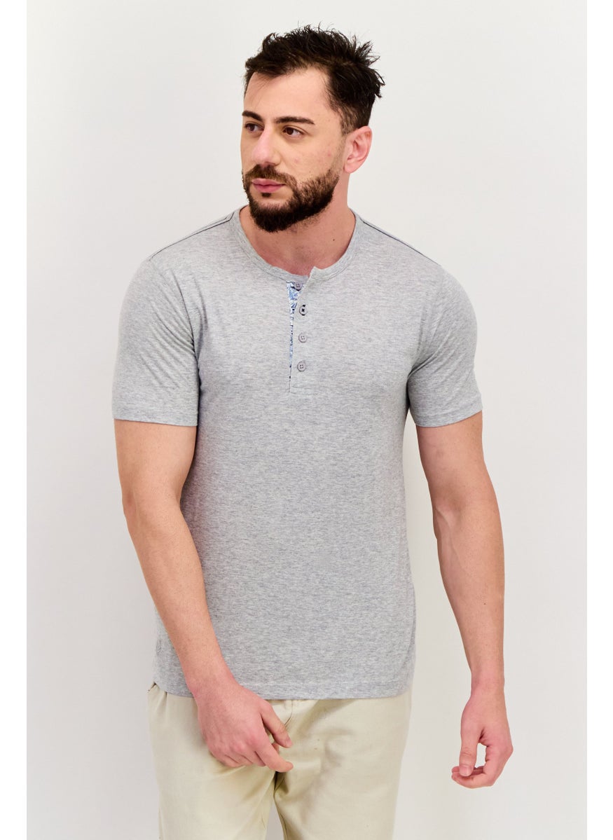 Men Crew Neck Short Sleeves Heather T-Shirt, Grey - pzsku/Z07F7888A0945DB47397FZ/45/_/1737642164/89bff427-7235-474c-99bd-69ba786893c2