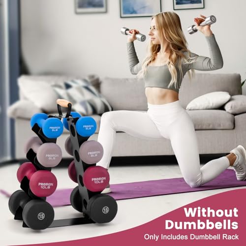 Wetheny Dumbbell Rack Stand Only Dumbbells not Included Compact AFrame Weight Rack with Wooden Handle for Home Gym Workout - Image 3